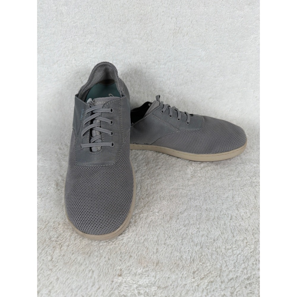 OluKai Nohea Moku Shoes Mens 12 Gray Casual Mesh Boat Shoe Sneakers 10283-GWGW